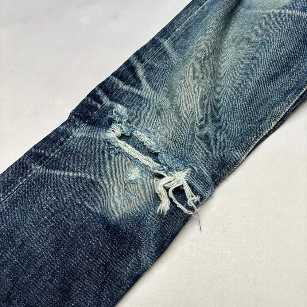 RRL Double RL Slim Fit Japan Woven Selvedge Denim Jeans Men's 30x32 Whiskering